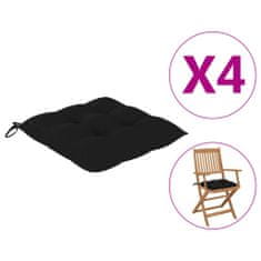 Vidaxl Podušky na židle 4 ks černé 40 x 40 x 7 cm textil