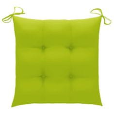 Greatstore Podušky na židle 2 ks jasně zelené 40 x 40 x 7 cm textil