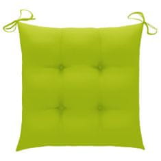 Greatstore Podušky na židle 2 ks jasně zelené 50 x 50 x 7 cm textil
