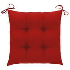 Vidaxl Podušky na židle 6 ks červené 40 x 40 x 7 cm textil