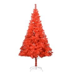 Greatstore Umělý vánoční stromek se stojanem červený 210 cm PVC
