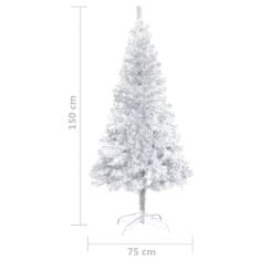 Greatstore Umělý vánoční stromek se stojanem stříbrný 150 cm PET