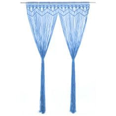 Greatstore Macramé závěs modrý 140 x 240 cm bavlna