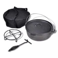 Greatstore Litinový hrnec 5,6 L Dutch Oven s příslušenstvím