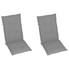 Vidaxl Polstry na zahradní židle 2 ks šedé 120 x 50 x 4 cm