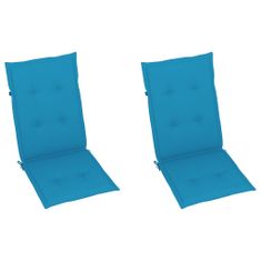 Vidaxl Polstry na zahradní židle 2 ks modré 120 x 50 x 4 cm