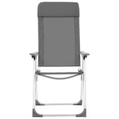 Vidaxl Skládací kempingové židle 4 ks šedé hliníkové