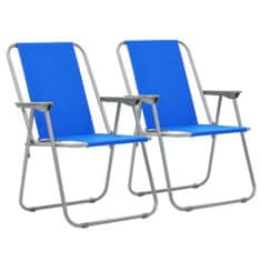 Greatstore Skládací kempingové židle 2 ks 52 x 59 x 80 cm modré