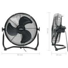 Greatstore Podlahový ventilátor 3 rychlosti 40 cm 40 W černý