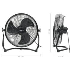 Greatstore Podlahový ventilátor 3 rychlosti 45 cm 60 W černý