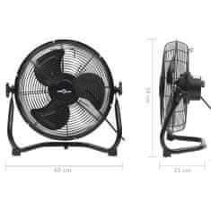 Vidaxl Podlahový ventilátor 3 rychlosti 60 cm 120 W černý