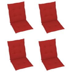 Petromila Podušky na židli nízké opěradlo 4 ks červené 100x50x3 cm oxford