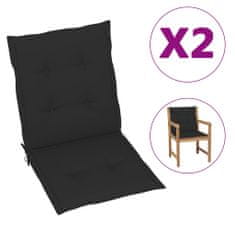 Vidaxl Polstry na zahradní židle 2 ks černé 100 x 50 x 4 cm