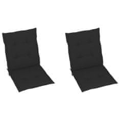 Vidaxl Polstry na zahradní židle 2 ks černé 100 x 50 x 4 cm