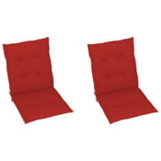 Vidaxl Polstry na zahradní židle 2 ks červené 100 x 50 x 4 cm