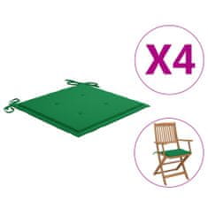 Vidaxl Polstry na zahradní židle 4 ks zelené 40 x 40 x 4 cm