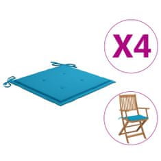 Vidaxl Polstry na zahradní židle 4 ks modré 40 x 40 x 4 cm