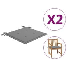 Vidaxl Polstry na zahradní židle 2 ks šedé 50 x 50 x 4 cm