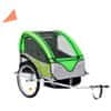 Dětský vozík za kolo a kočárek pro běžce 2v1 zeleno-šedý