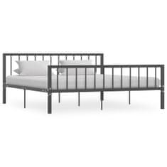 Greatstore Rám postele šedý kov 180 x 200 cm