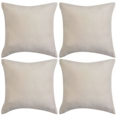 Vidaxl Povlaky na polštář 4 ks 50x50 cm polyester umělý semiš béžová