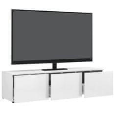 Greatstore TV stolek bílý s vysokým leskem 120 x 34 x 30 cm dřevotříska