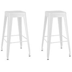 Vidaxl Barové stoličky stohovatelné 2 ks bíle kov