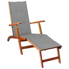 Vidaxl Poduška na polohovací židli šedá (75+105) x 50 x 4 cm