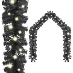 Greatstore Vánoční girlanda s LED světýlky 20 m černá