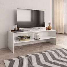 Greatstore TV stolek bílý s vysokým leskem 120 x 40 x 40 cm dřevotříska