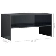 Greatstore TV stolek černý s vysokým leskem 80 x 40 x 40 cm dřevotříska