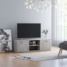 Greatstore TV stolek betonově šedý 120 x 34 x 37 cm dřevotříska