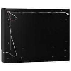 Greatstore LED koupelnová zrcadlová skříňka černá 80 x 15 x 60 cm MDF