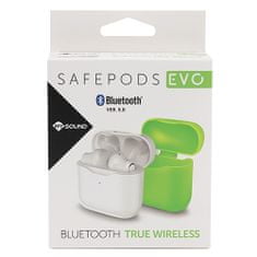 Meliconi Bezdrátová sluchátka , 497418 GR SAFE PODS EVO, Bluetooth 5.0, True Buds, nabíjecí základna, zelená