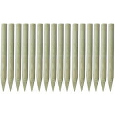 Greatstore Špičaté plotové sloupky 16 ks impregnované dřevo 100 cm