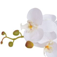 Greatstore Umělá rostlina orchidej s květináčem 65 cm bílá