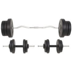 Greatstore Sada činek barbell a dumbbell, 60 kg