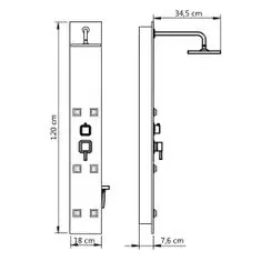 Greatstore Sprchový panel skleněný 18 x 42, 1 x 120 cm černý