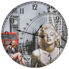 Greatstore Vintage nástěnné hodiny Marilyn Monroe 60 cm