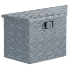 Greatstore Hliníkový box 70 x 24 x 42 cm lichoběžníkový stříbrný