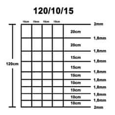 Greatstore Zahradní plot pozinkovaná ocel 50 m 120 cm