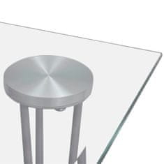 Greatstore Jídelní stůl s průhlednou skleněnou deskou