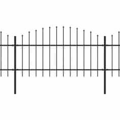 Greatstore Zahradní plot s hroty ocel (1–1,25) x 17 m černý