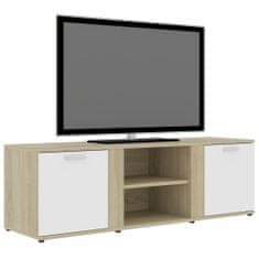 Greatstore TV stolek bílý a dub sonoma 120 x 34 x 37 cm dřevotříska