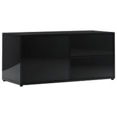 Greatstore TV stolek černý s vysokým leskem 80 x 34 x 36 cm dřevotříska