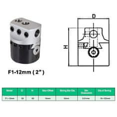 Vidaxl 15dílný set vyvrtávacích bitů 50 mm vyvrtávací hlava MT3-F1-12