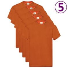 Greatstore Fruit of the Loom Originální trička 5 ks oranžová XL bavlna