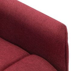Greatstore Zvedací masážní polohovací křeslo vínově červené textil