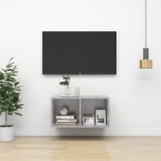 Vidaxl Nástěnná TV skříňka betonově šedá 37 x 37 x 72 cm dřevotříska