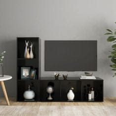 Greatstore TV skříňky 2 ks černé 107 x 35 x 37 cm dřevotříska